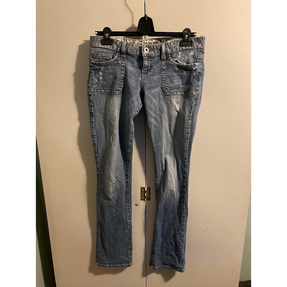 GUESS Starlet Straight Jeans Women 10 Blue Good Vintage Y2K Utility Distressed
